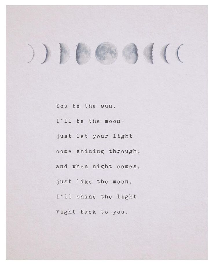 a poem written on paper with the moon phases