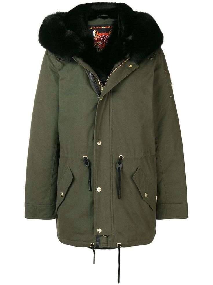 MOOSE KNUCKLES MOOSE KNUCKLES BUTTON HOODED COAT - GREEN. #mooseknuckles #cloth Moose Knuckles, Green Coat, Hooded Coat, Fox Fur, Canada Goose Jackets, Black Cotton, Rain Jacket, Winter Jackets, Green