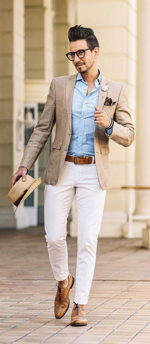 casual wedding outfit guest men pink