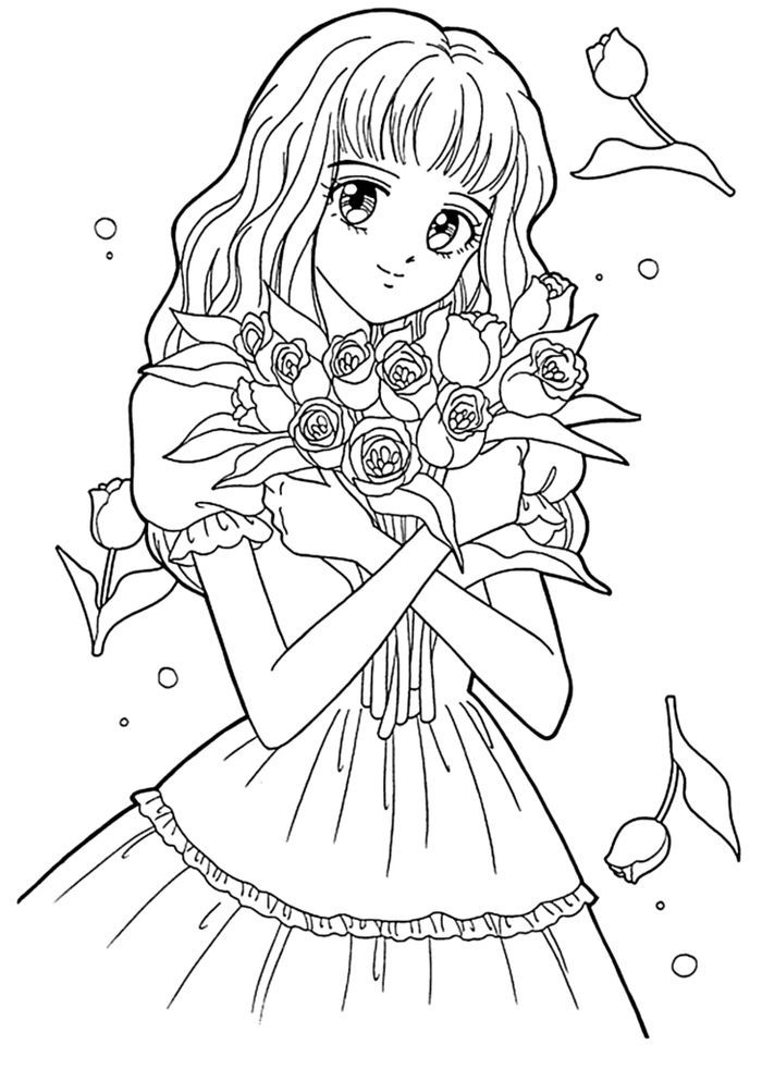 Cute Anime Girl Coloring Pages For Adults