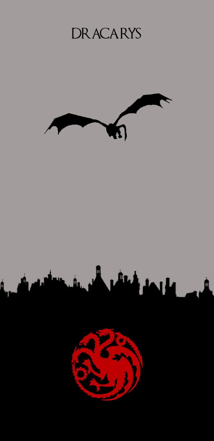 the poster for harry potter's movie, which features a red and black dragon flying over a city