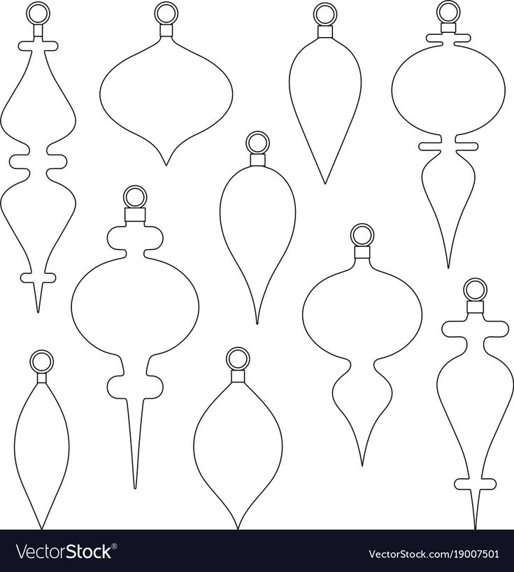 the outlines for christmas ornament ornaments are shown in different sizes and shapes