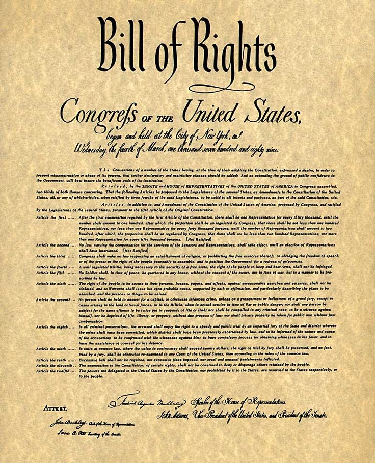 Printable Bill Of Rights