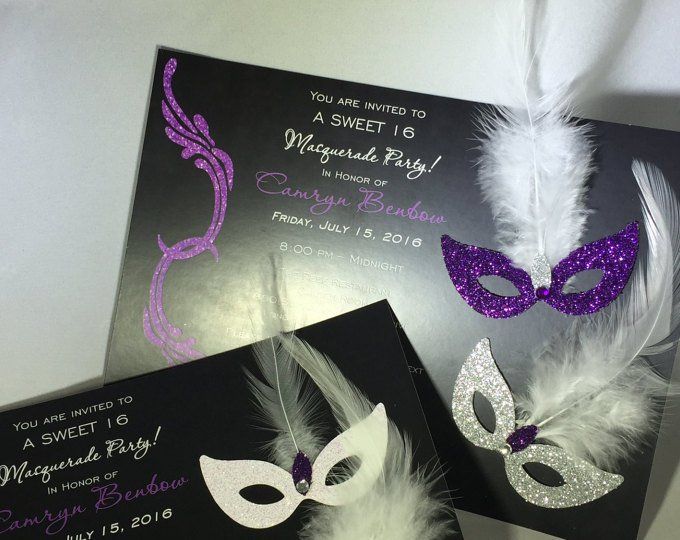 Gorgeous Masquerade Party Invitations Masks Birthday Shower - Etsy ... image.