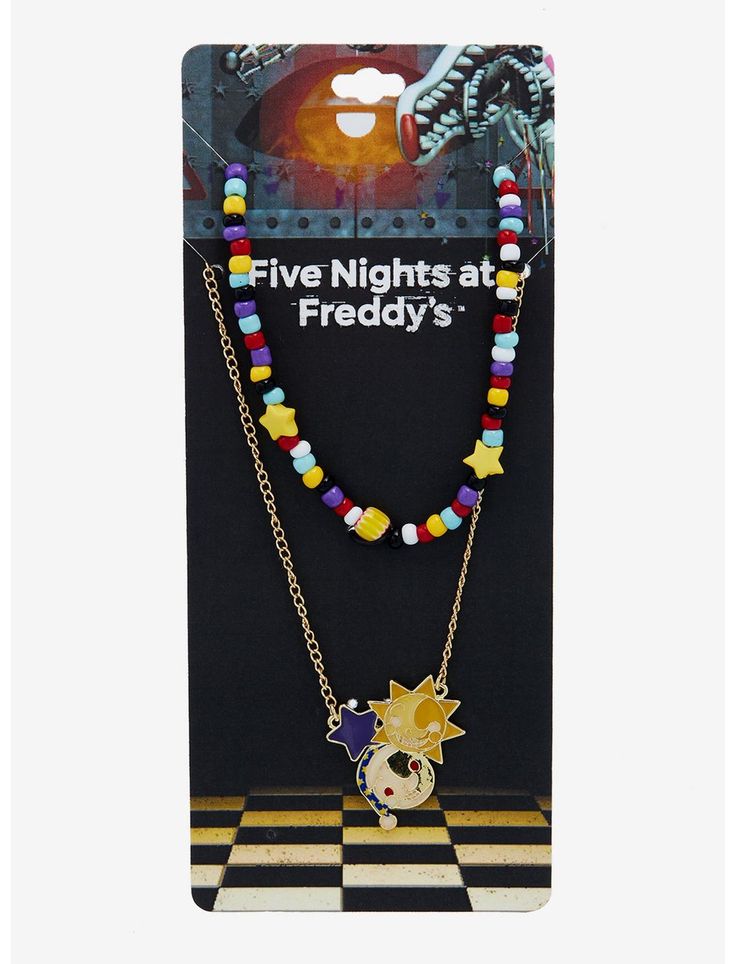 Five Nights At Freddy's: Security Breach Chibi Sun & Moon Bead Necklace ...