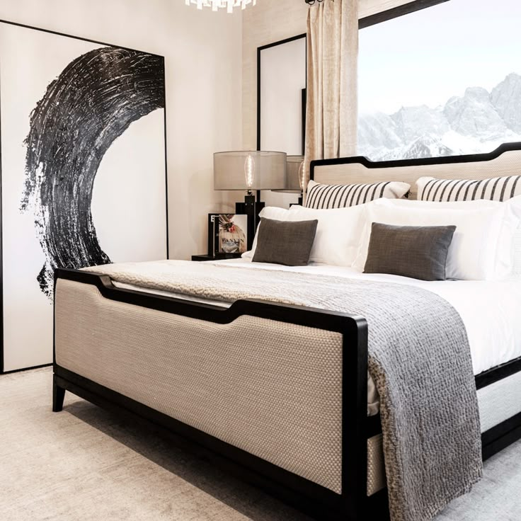 Graham King Bed, Warm Quartz-High Fashion Home King Upholstered Bed, Queen Upholstered Bed, Black Bedroom, Master Bedrooms Decor, Upholstered Beds, Bedroom Inspo, My New Room, Luxurious Bedrooms, 인테리어 디자인