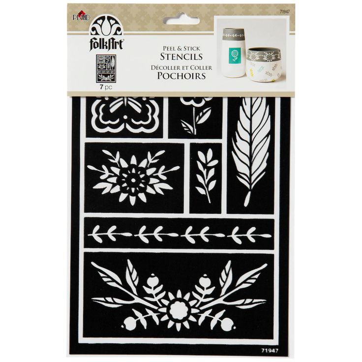 the crafter's workshop stencil set includes flowers and leaves