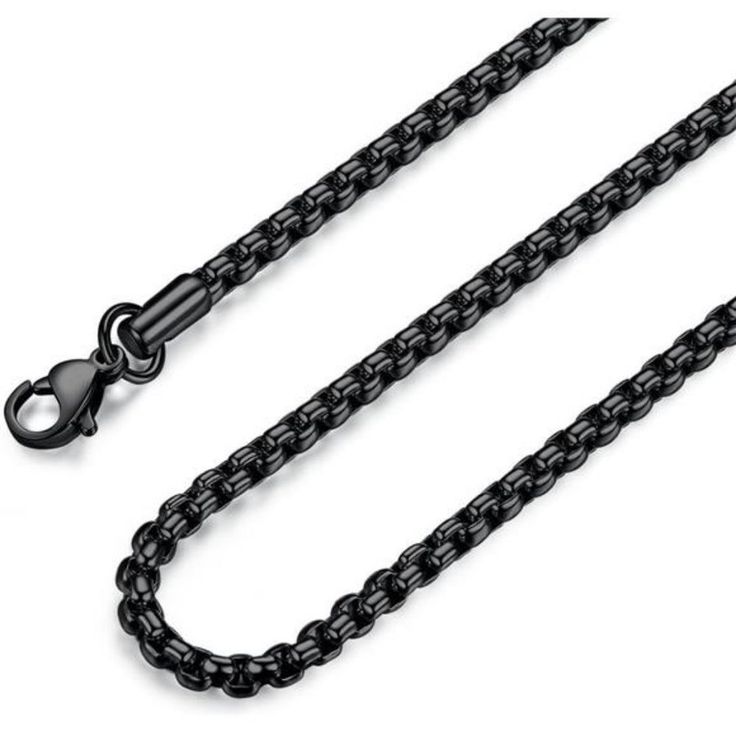 Item Display: Length18 Inches Item Width: 4 Millimeters Material: Stainless Steel Metal Type: Stainless Steel Clasp Type: Lobster Chain Type: Rolo *Long Time Color-Retaining And Maintenance Free---Black Chain For Men With Excellent Plating Craftsmanship And Handwork Can Keep Its Glossy Color Long Time; No Need To Take It Off When Bathing, Sleeping Or Doing Sports *Perfect Gift---A Necklace For Men Women Who Appreciates Simple And Elegant Black Jewelry; Perfect Gift Idea For Unisex, Boys, Girls, Black Metal Jewelry With Chain Strap, Black Chain Link Jewelry With Lobster Clasp, Black Link Chain Jewelry, Black Link Jewelry With Box Chain, Black Metal Necklaces With Lobster Clasp, Black Chain Link Necklace, Black Metal Necklaces, Black Link Necklace With Adjustable Chain, Black Metal Link Jewelry