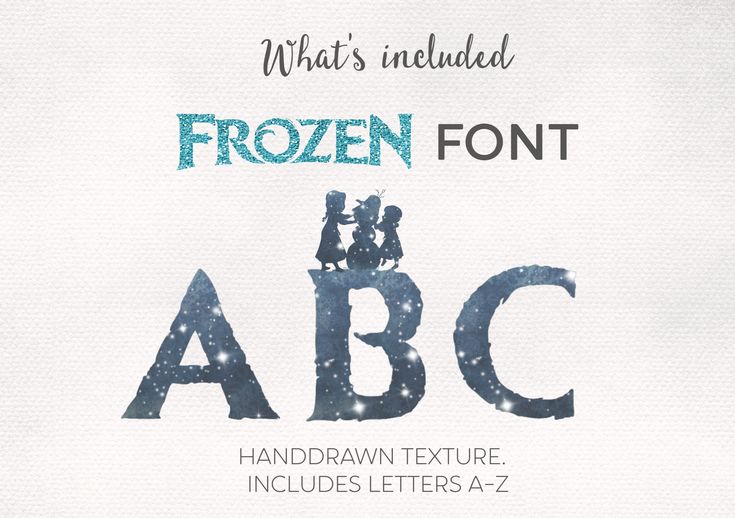 the frozen font and lowercase letters are all in different styles, but it doesn't