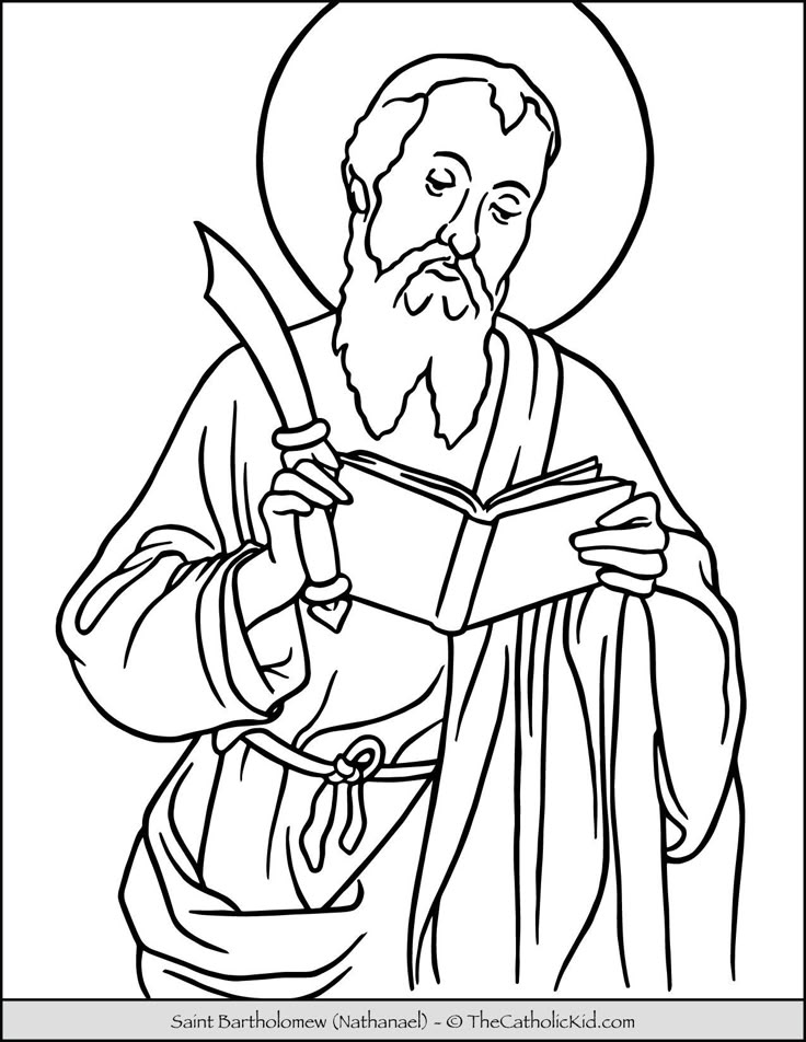 Saint Bartholomew (Nathanael) Coloring Page