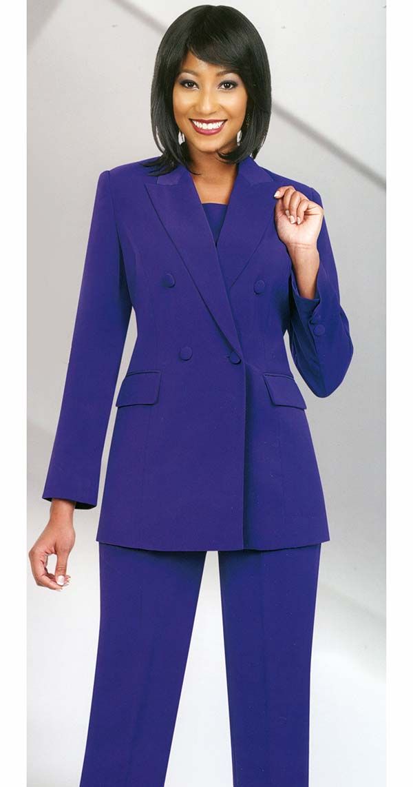 Ben Marc Executive 10498-Purple - Double Breasted Pant Suit Uniform For Women Church Suits For Women, Pant Suit For Women, Business Skirts, Usher Suits, Choir Dresses, Office Wears, Pant Suits For Women, Godet Skirt, Blazer Outfits Casual