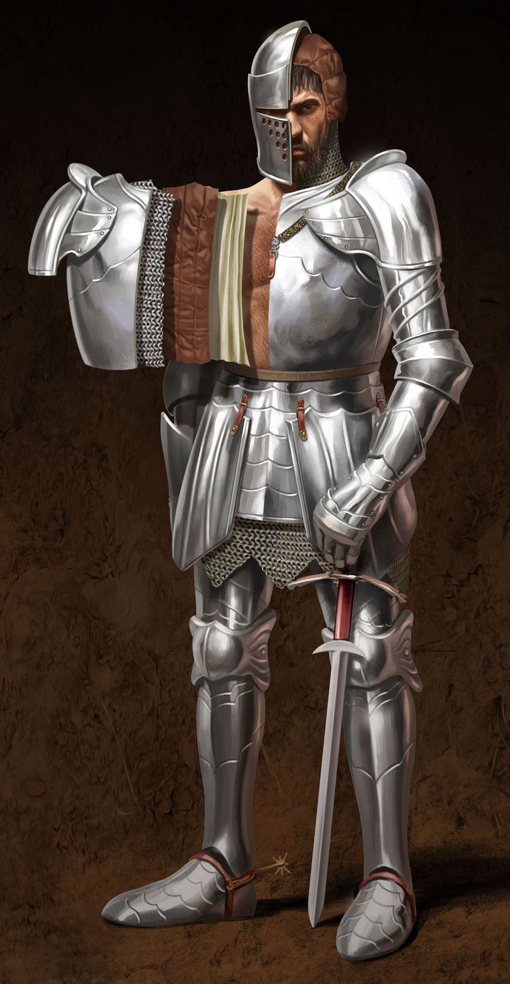 Medieval Knight Armour, Medieval Knights, Knight Medieval, Types Of Armor, Crusader Knight, Armor Drawing, Ancient Armor, Historical Armor, Suit Of Armor