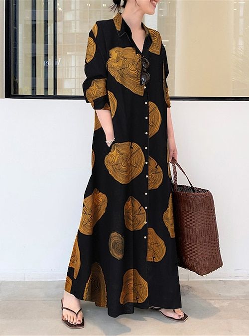 Button Maxi Dress, Mode Prints, Casual Maxi Dress, Long Linen Dress, Salwar Kamiz, Womens Fall Dress, Maxi Shirt Dress, Maxi Dress Cotton, Dress Shirts For Women