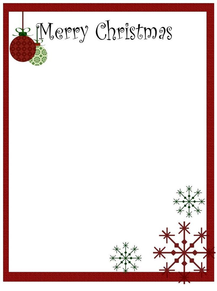 a christmas card with snowflakes and ornaments