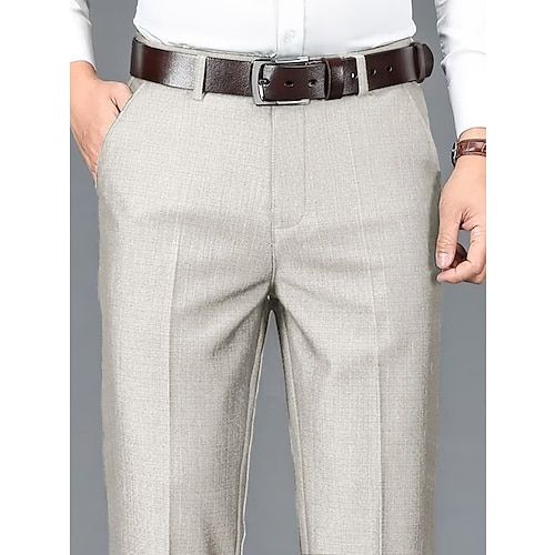 Season:Spring   Fall; Fabric:Polyester; Gender:Men's; Style:Casual,Fashion; Occasion:Daily,Going out,Outdoor; Fit Type:Regular Fit; Function:Breathable,Soft,Comfort; Waistline:Mid Waist; Pattern:Plain; Design:Pocket; Pants Type:Dress Pants,Trousers,Slacks,Suit Pants; Front page:FF; Listing Date:09/06/2023; Hips:; Length:; Waist: Slim Fit Beige Bottoms For Business, Slim Fit Dress Pants For Spring Business Casual, Spring Slim Fit Business Casual Dress Pants, Gray Business Pants For Spring, Spring Slim Fit Dress Pants For Business Casual, Non-stretch Dress Pants With Pockets For Business Casual, Slim Fit Office Pants For Spring, Gray Slim Fit Dress Pants For Spring, Slim Fit Pants For Spring Office Wear