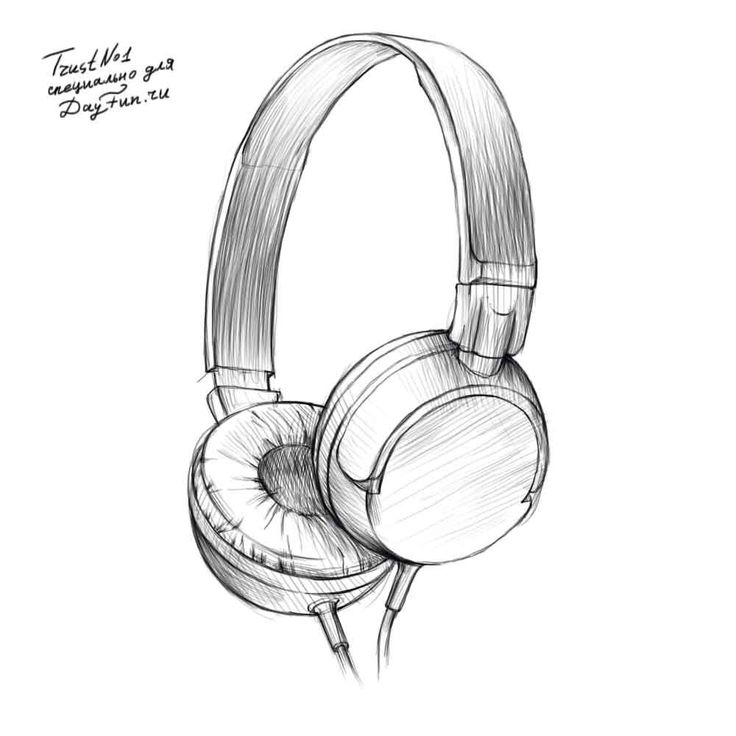 a drawing of headphones on a white background with the words, i think we are listening