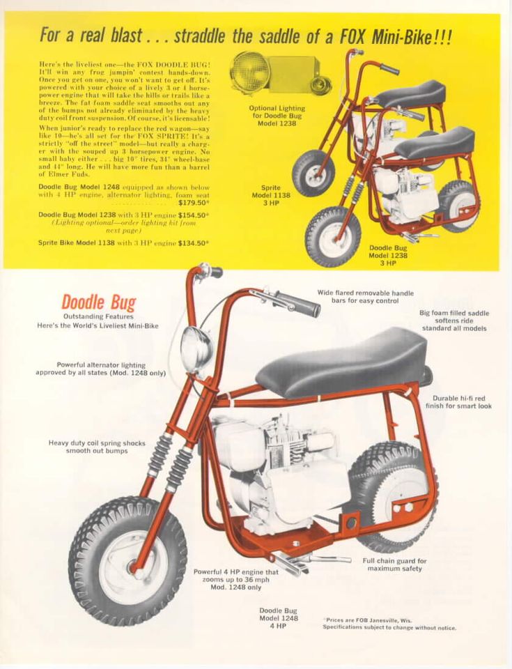 an advertisement for a small motorcycle with parts labeled in english and spanish on the side