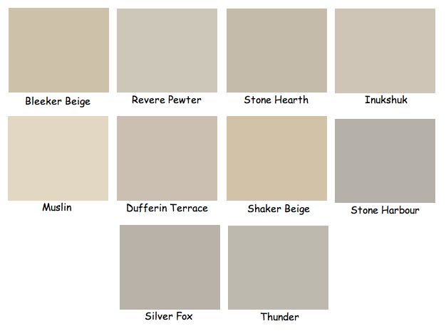 the different shades of paint that are used to decorate walls and floors in various colors