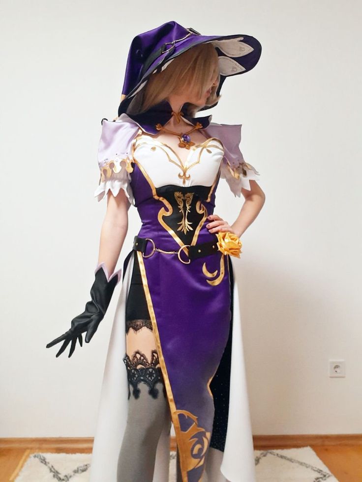 Lisa Genshin Cosplay, Genshin Costume, Anime Costume Ideas, Lisa Cosplay, Genshin Impact Lisa, Genshin Impact Costume, Lisa Minci, Lisa Genshin, Cosplay Dresses