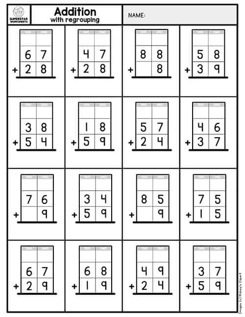 Addition with Regrouping | Math addition worksheets, 2nd grade math ...