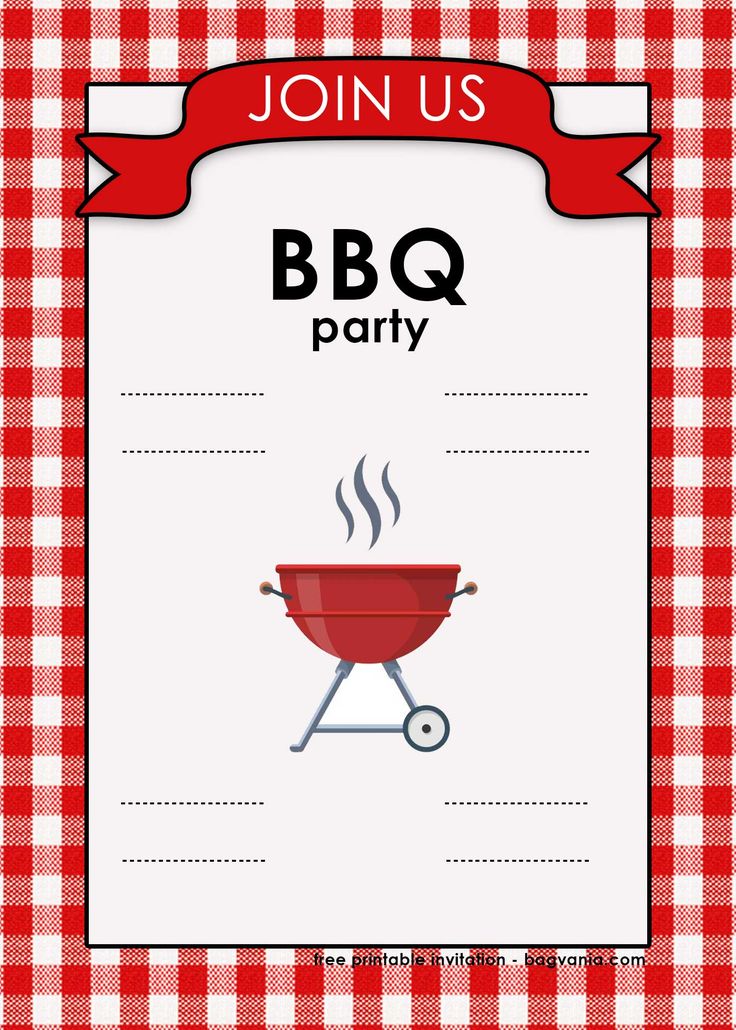 the bbq party is set up with red and white checkered tablecloth