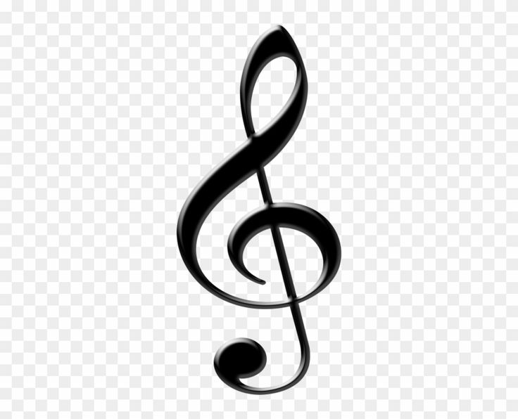 a black and white treble on a transparent background music symbol, hd png