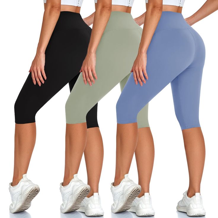 PRICES MAY VARY. KNEE-LENGTH DESIGN:Different from the traditional biker shorts design,this comfortable style just below the knee for additional support and coverage.High-rise Waistband for optimal coverage and support that stays put with every move you make. HIGH WAIST FOR ULTIMATE TUMMY CONTROL ：Our high waisted knee length leggings are an unbelievable tummy tamer. The soft fabric offers contouring and gentle compression that hugs your abdomen, and smooths all over. The high waisted style elon Stretch Leggings With Built-in Shorts For Pilates, High Stretch Hip-length Biker Shorts, Compression Leggings With Built-in Shorts For Pilates, Knee-length Activewear With Built-in Shorts For Sports, High Stretch Yoga Tights With Built-in Shorts, Stretch Short Leggings For Gym, Stretch Workout Pants With Short Leg, High Stretch Casual Biker Shorts For Pilates, Stretch Gym Pants With Short Legs