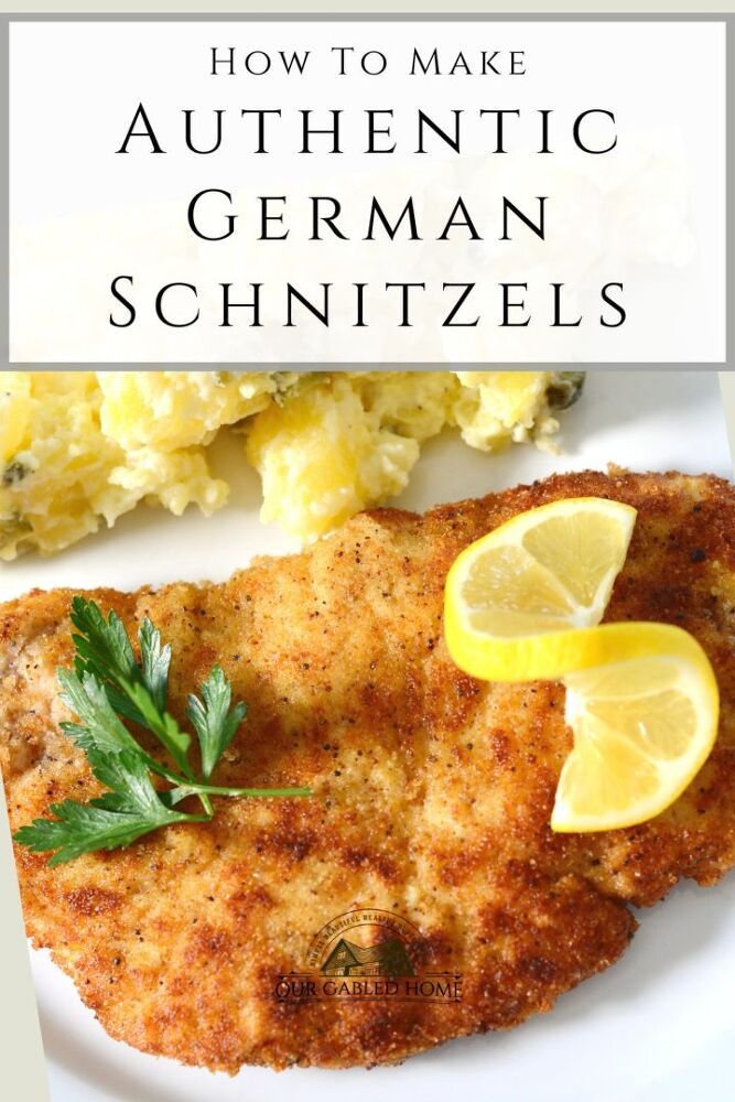 the cover of how to make authentic german schnitzels with lemons and parsley