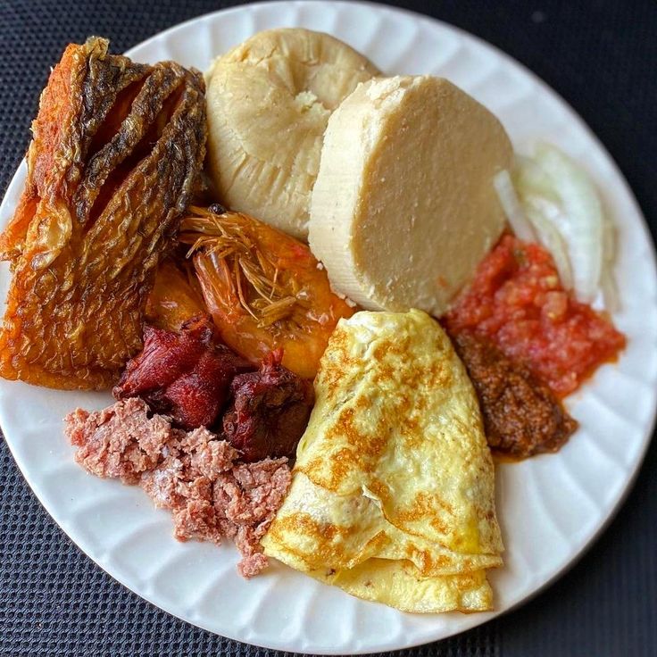 a white plate topped with different types of food