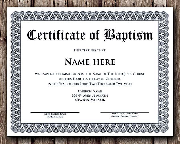 Baptism Certificate Printable