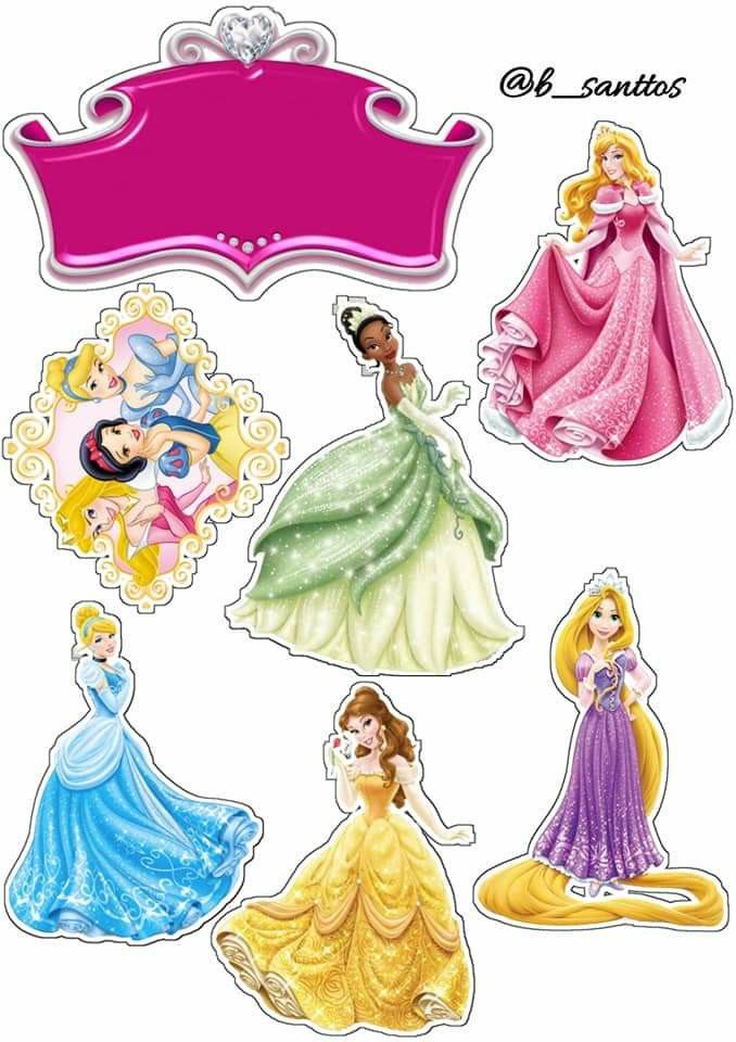 Pin by Maria Cristina on Topper | Disney princess cake topper, Happy ...