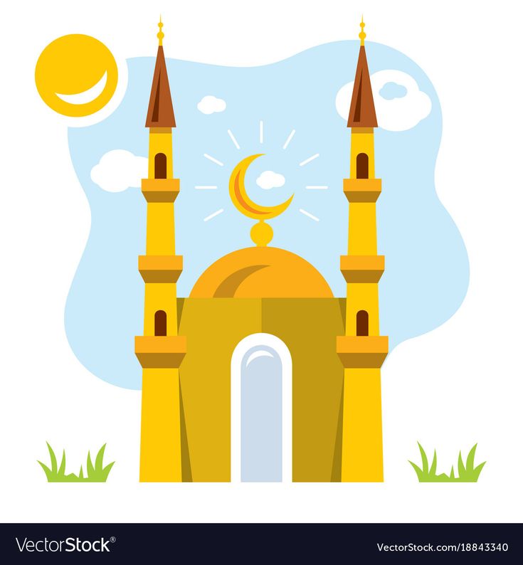 an islamic mosque with the moon in the sky