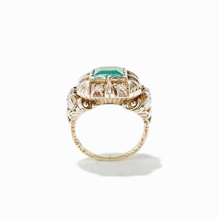 For Sale on 1stDibs - Emerald ring with 12 old cut diamonds, 14 carat, 18th century. 14 carat gold Europe, 18th century 1 Emerald approx. 3 ct 12 diamonds in irregular old cut 18th Century Engagement Ring, Antique Signet Ring With 17 Jewels For Anniversary, Vintage Gold Emerald Ring With Rose Cut Diamonds, Victorian Ceremonial Ring With Rose Cut Diamonds, Victorian Rose Cut Diamond Ceremonial Rings, Antique Diamond Signet Ring With Rose Cut Diamonds, Antique Diamond Signet Ring With Rose Cut, Vintage Gold Emerald Diamond Ring, Vintage Gold Emerald Ring With Diamond Accents