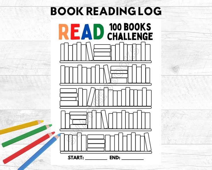 the book reading log has been designed to look like bookshelves