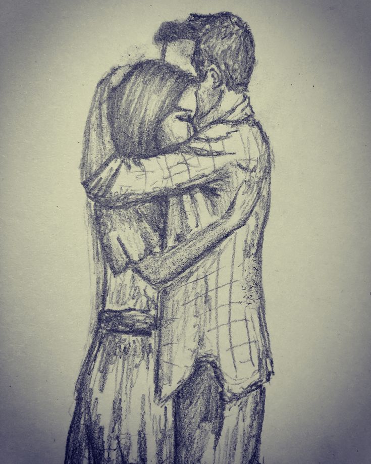 Embrace | Hugging drawing, Sketches, Hugging couple