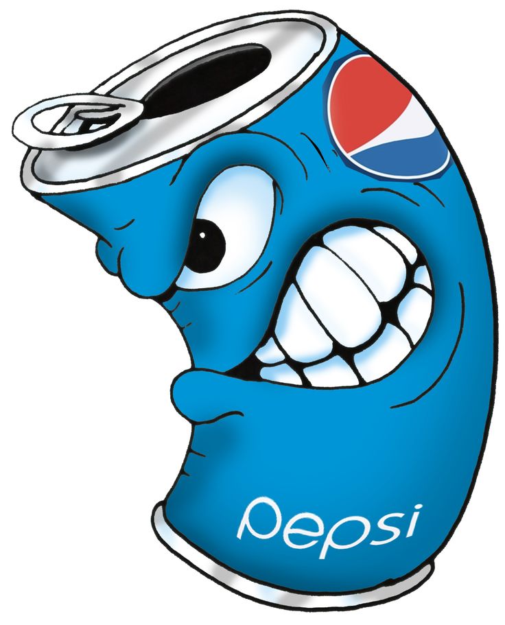 a soda can with a pepsi logo on it's side and the caption pepsi