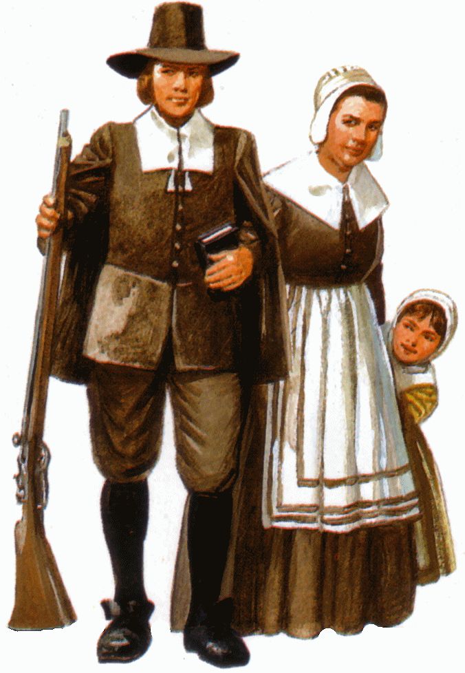 an image of a man and woman dressed in old fashioned clothing with two young children