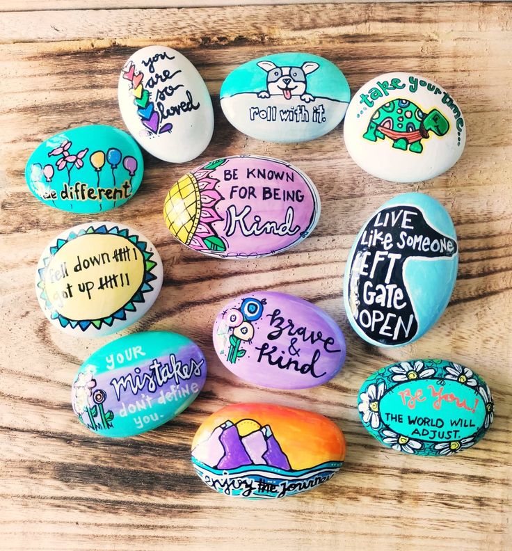 Painted Inspirational Positive Rocks, Painted Rocks, Motivational Gifts ...