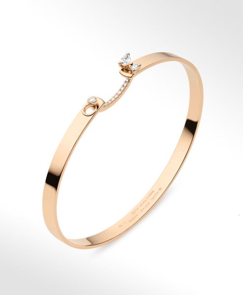 Cocktail Time Mood Bangle - Nouvel Heritage Chic Rose Gold Bangle For Formal Occasions, Elegant Rose Gold Diamond Chain Bracelet, Elegant 14k Gold Bangle With Diamond Accents, Elegant 14k Gold Bangle With Single Diamond, Minimalist Diamond Jewelry For Evening, Modern Rose Gold Diamond Bracelet For Formal Occasions, Elegant 14k Gold Bracelets With Diamond Accents, Chic Yellow Gold Diamond Bracelet For Formal Occasions, Formal Bangle With Single Diamond