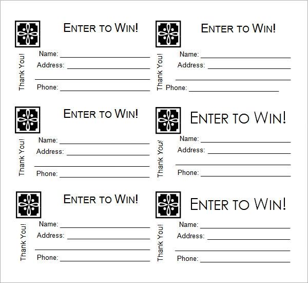 printable enter to win cards with the words enter to win