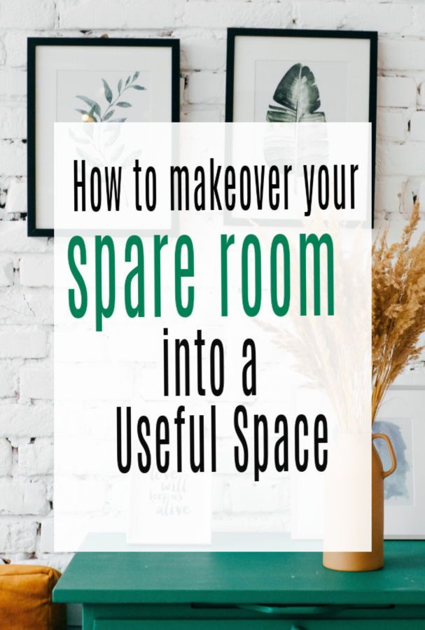 a green table with plants on it and the words how to makeover your spare room into a useful space