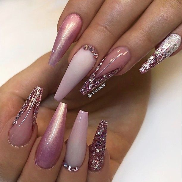 Pinterest photo - coffin #nails #nailscoffin #coffinnails Ballerina Nails Shape, Fly Nails, Acrylics Nails, Prom Nail Designs, Nails Ballerina, Beginner Makeup, Nagellack Trends, Her Nails, Coffin Nails Long