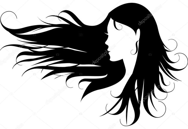 a woman's hair blowing in the wind wall decal on a white wall