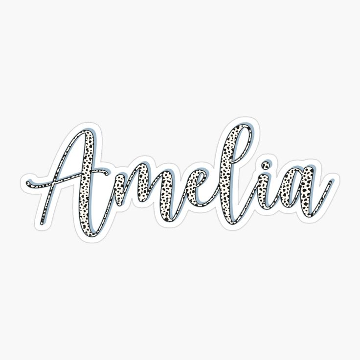 Dalmatian pattern Amelia name Dalmatian sticker, custom name sticker for Amelia Amelia Name, Happy Birthday Pat, Dalmatian Pattern, Happy Birthday Font, Style Bubble, Photo Background Images, Name Stickers, Name Design, Letter Templates