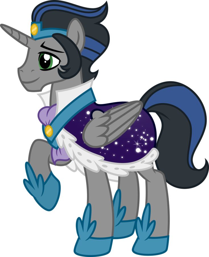 the pony is dressed up as an egyptian princess and has blue hair, purple pants, and