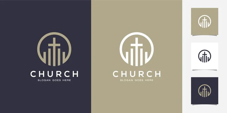 Line art church christian logo design premium vector | Church logo ...