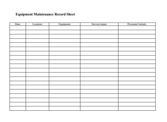 sample employee record sheet for employees