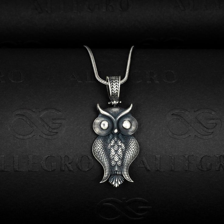 Celtic owl 3D charming necklace for men or women in sterling silver, Animal silver handmade jewelry, Spirituality unique gift charm pendants Symbol For Good Luck ▷Material                   : 925 Sterling Silver ▷Pendant Diameter : 2.10 cm x 5.50 cm (0.82 inch x 2.16 inch ) ▷Chain Thickness    : 0.15 cm ( 0.06 inches ) ▷Pendant Weight     : 6-7 Grams ▷Chain Weight : 18 Inches  - (45cm) =  4.60 Gr 20 Inches - (50cm) =  5.20 Gr 22 Inches - (55cm)  =  5.70 Gr 24 Inches - (60cm) =   6.10 Gr 28 Inche Unique Sterling Silver Necklace As Gift, Unique Sterling Silver Necklace For Gift, Unique Engraved Necklace As A Gift, Unique Engraved Necklace Gift, Unique Engraved Necklace For Gift, Sterling Silver Pendant Amulet Charm Necklace, Sterling Silver Amulet Pendant Charm Necklace, Amulet Necklace With Oxidized Finish As Gift, Oxidized Amulet Necklace For Gift