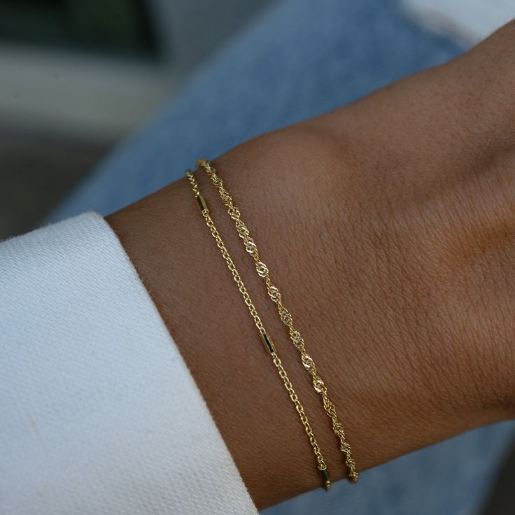 This Chain & Link Bracelets item by SamiJEWELS has 3612 favorites from Etsy shoppers. Ships from Saint Petersburg, FL. Listed on Jul 3, 2023 Chic Bracelet, Gold Armband, Bracelets Set, Dainty Bracelet, Classy Jewelry, Stacked Jewelry, Gold Bracelets, Minimalist Bracelet, Jewelry Lookbook