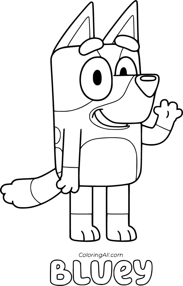 18 free printable Bluey coloring pages in vector format, easy to print ...